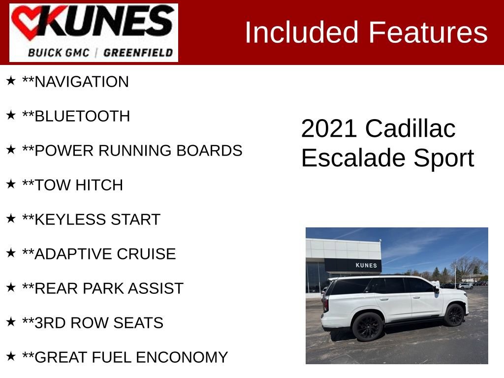 Used 2021 Cadillac Escalade Sport w/ Driver Assist Tech Package image 3