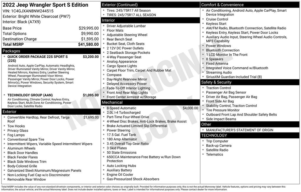 Used 2022 Jeep Wrangler Sport S image 6