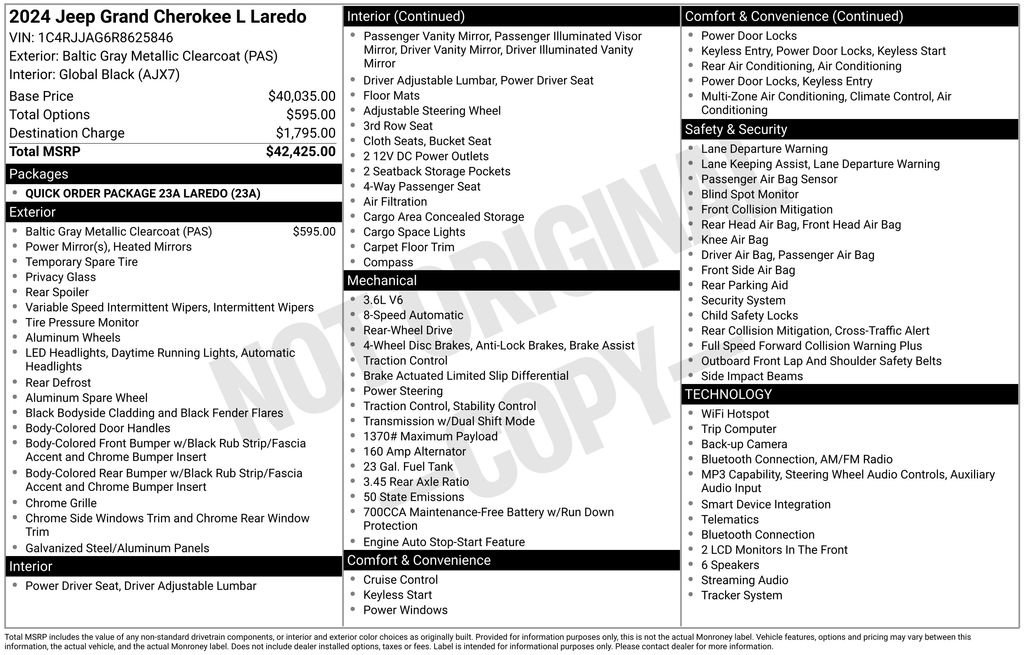 Used 2024 Jeep Grand Cherokee L Laredo RWD image 8