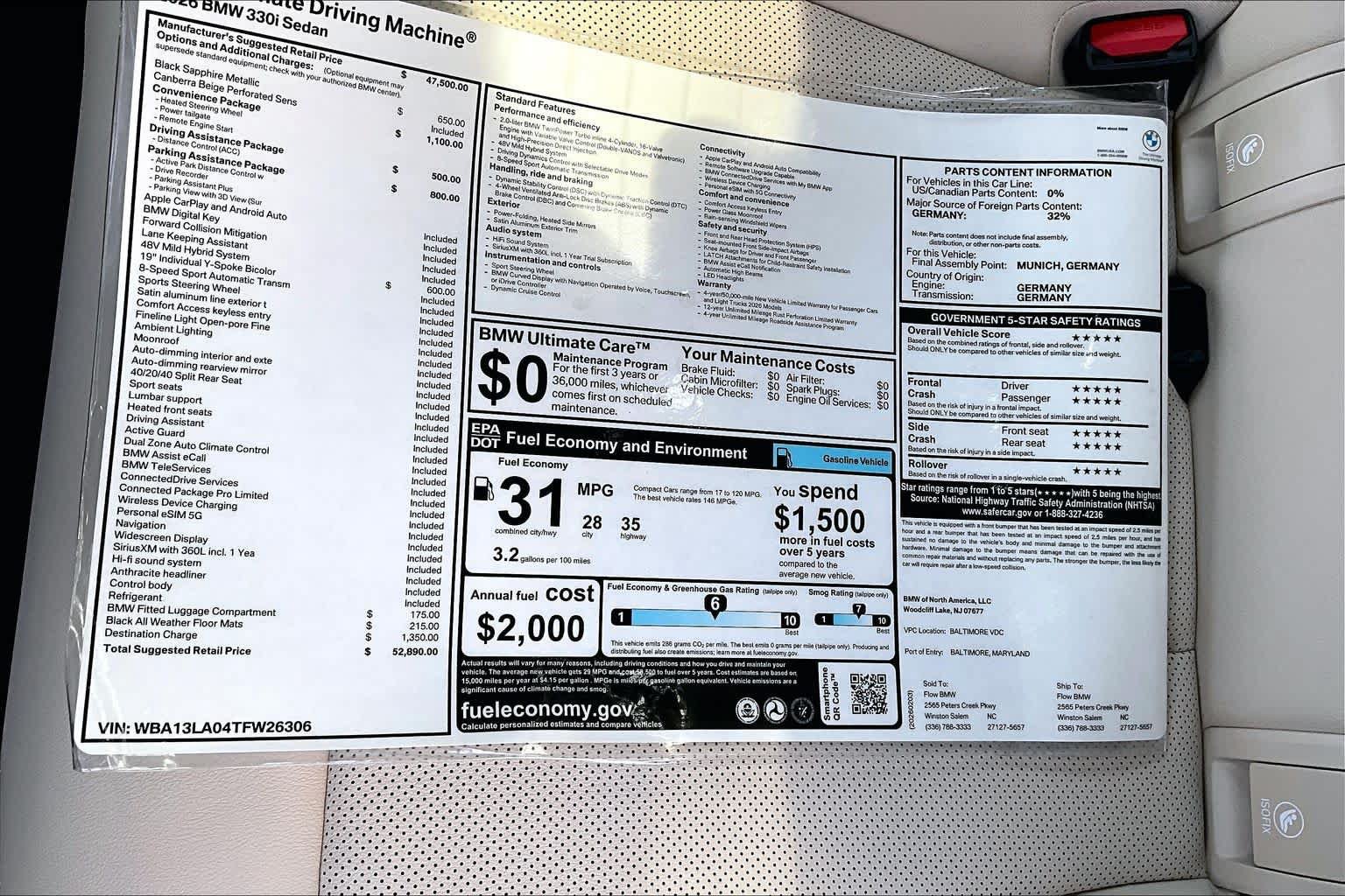 New 2026 BMW 330i Sedan w/ Convenience Package RWD image 18