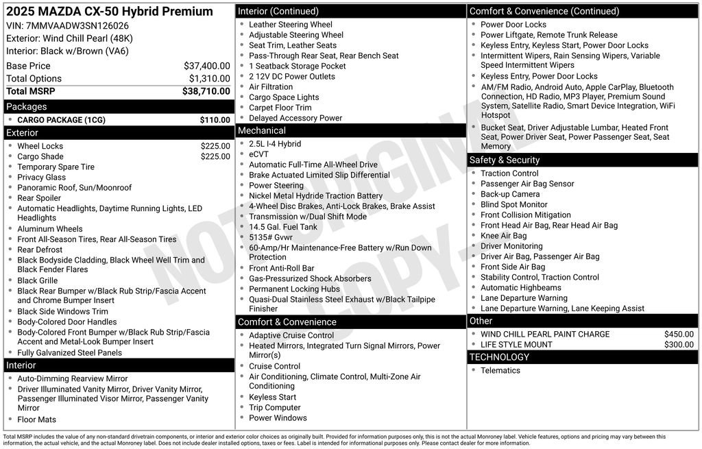 New 2025 MAZDA CX-50 AWD 2.5 Hybrid w/ Cargo Package image 4
