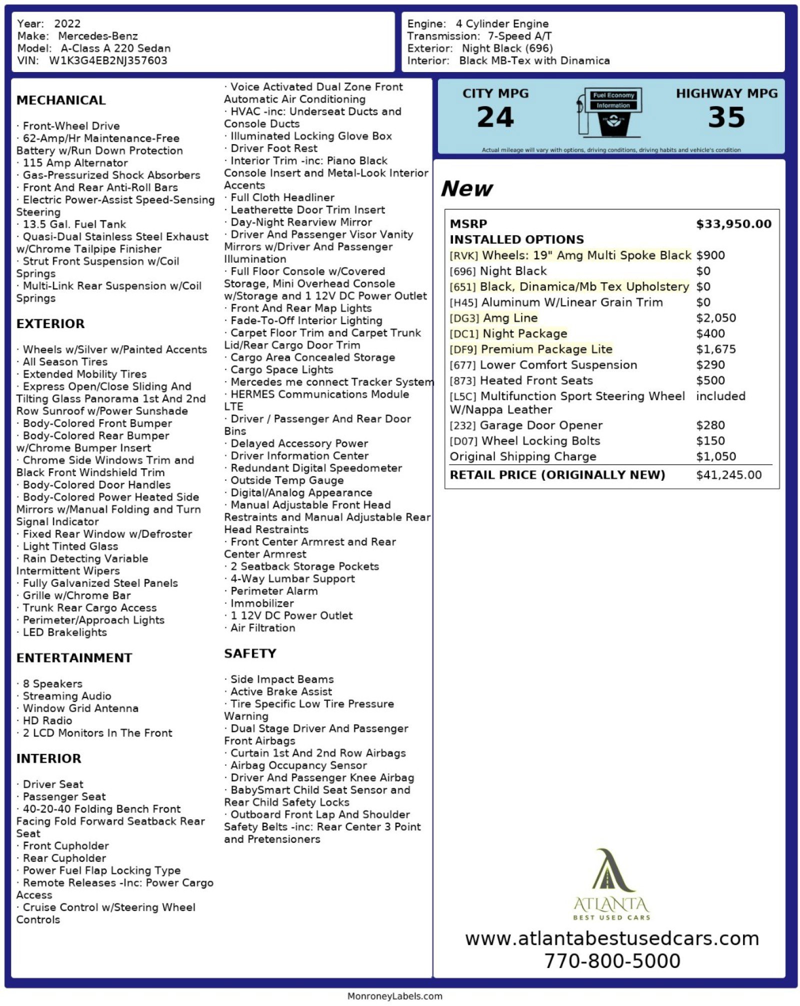 Used 2022 Mercedes-Benz A 220 image 55