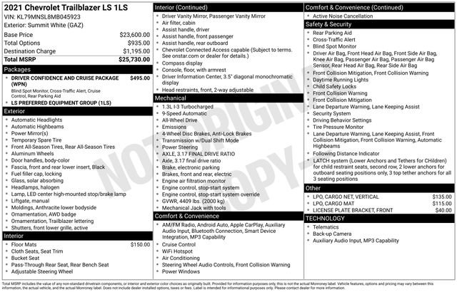 Certified 2021 Chevrolet TrailBlazer LS image 5