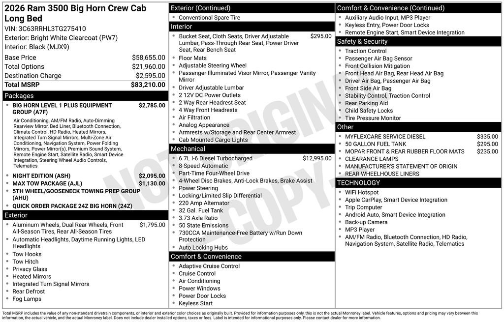 New 2026 RAM 3500 Big Horn image 9