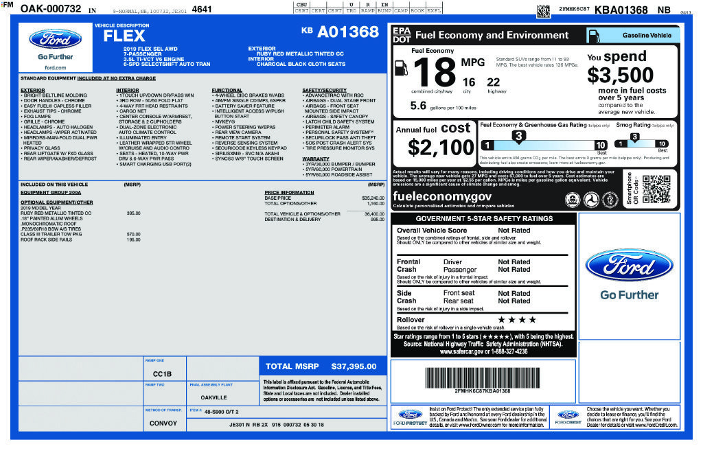 Used 2019 Ford Flex SEL w/ Class III Trailer Tow Package AWD/4WD image 35