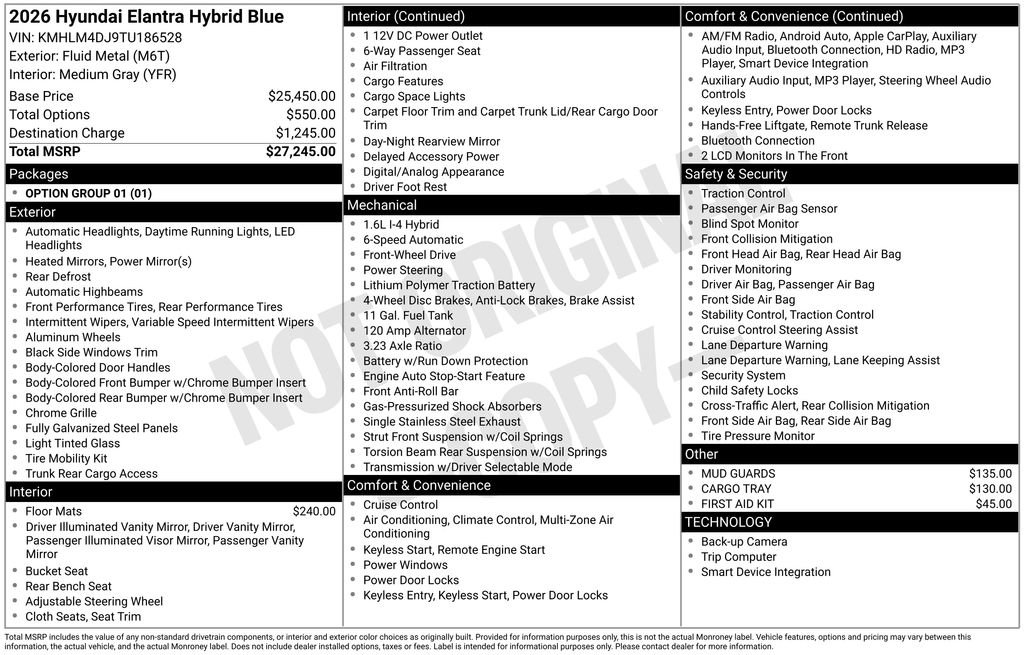 New 2026 Hyundai Elantra Blue FWD image 2