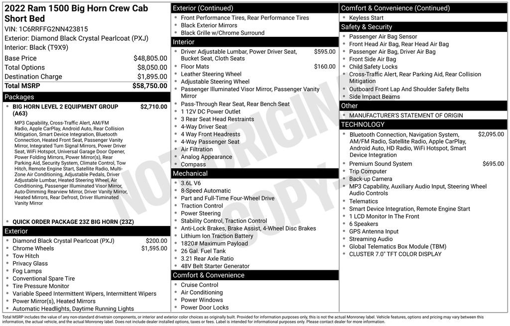 Certified 2022 RAM 1500 Big Horn AWD/4WD image 7