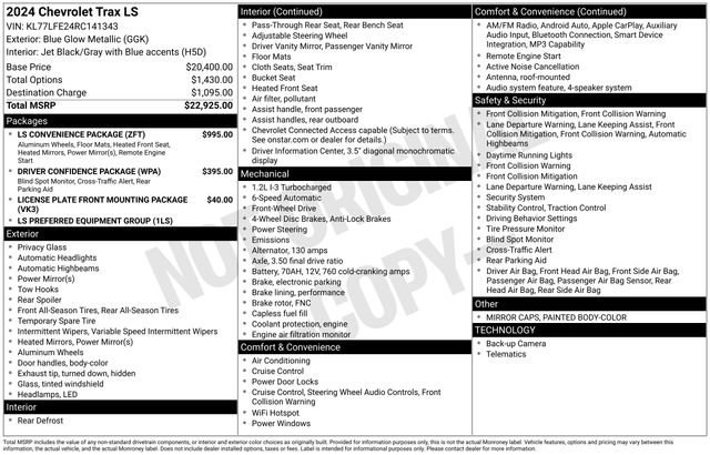Certified 2024 Chevrolet Trax LS w/ LS Convenience Package FWD image 33