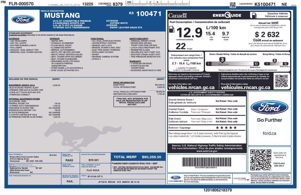 Used 2019 Ford Mustang GT Premium w/ Equipment Group 401A RWD image 33