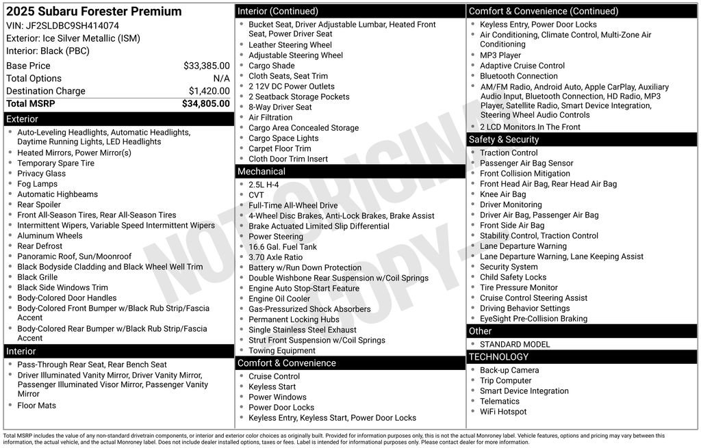 Certified 2025 Subaru Forester Premium AWD/4WD image 8
