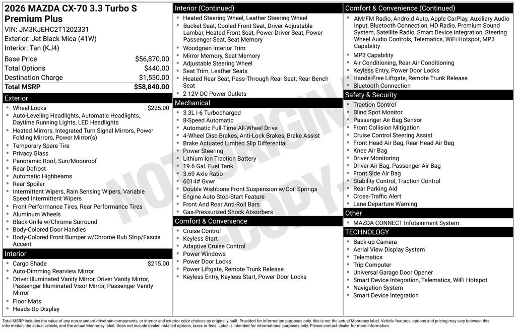 Certified 2026 MAZDA CX-70 3.3 Turbo S w/ Premium Plus AWD/4WD image 41