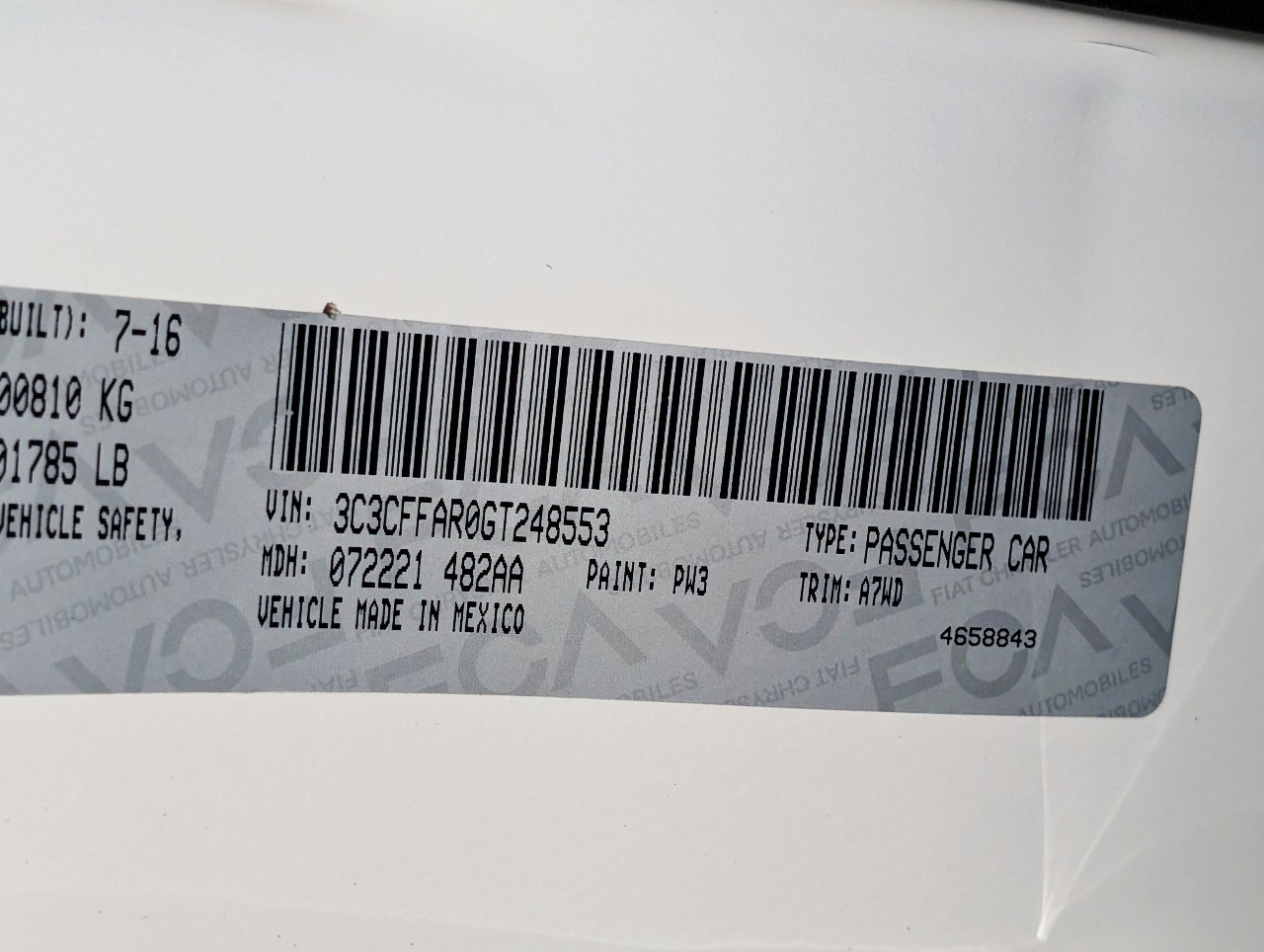 Used 2016 FIAT 500 Pop w/ Italia Package image 44