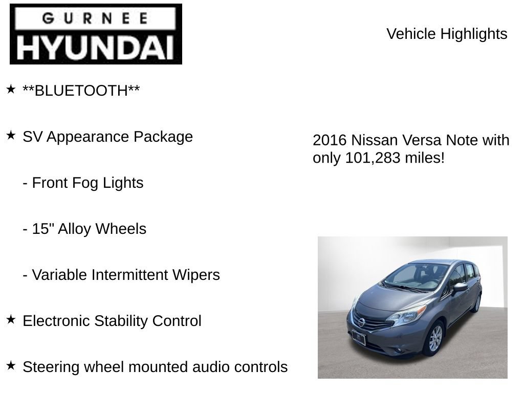 Used 2016 Nissan Versa Note SV w/ SV Appearance Package FWD image 7