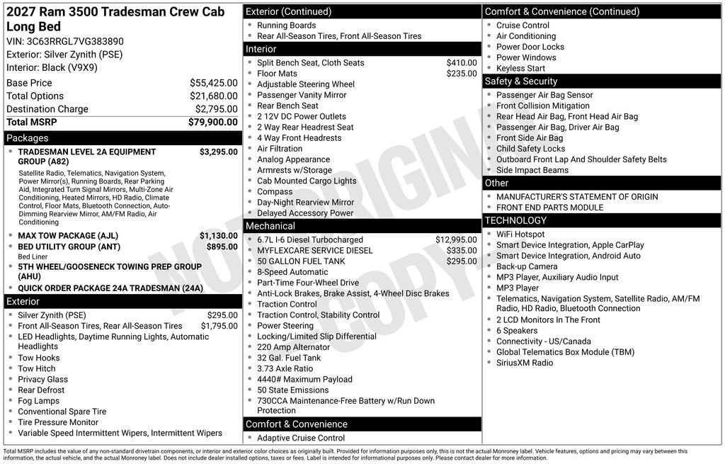 New 2027 RAM 3500 Tradesman AWD/4WD image 32
