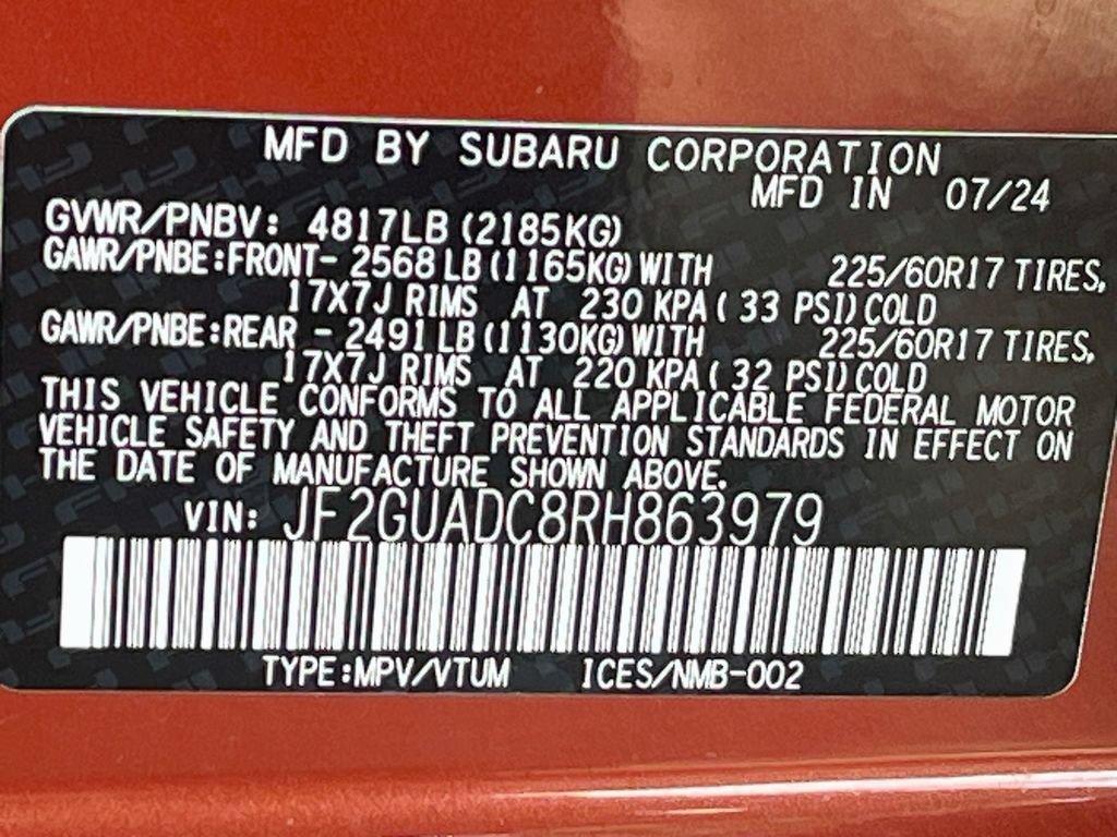 Used 2024 Subaru Crosstrek 2.0i Premium w/ Crosstrek Mirror Package AWD/4WD image 29