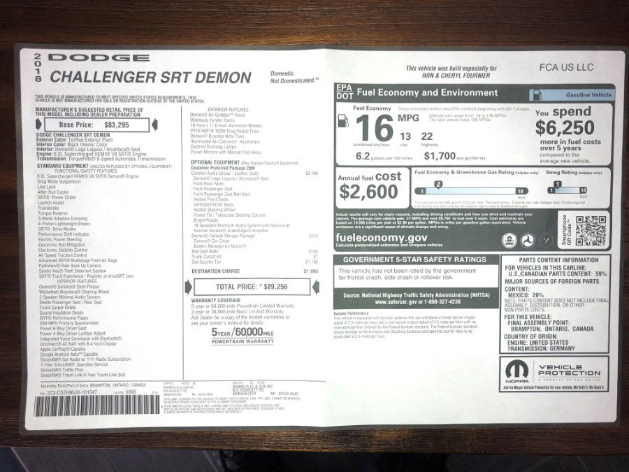 Used 2018 Dodge Challenger SRT Demon image 36