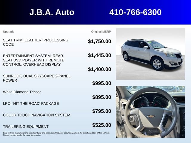 Used 2013 Chevrolet Traverse LT w/ LPO, 'HIT The Road' Package AWD/4WD image 5