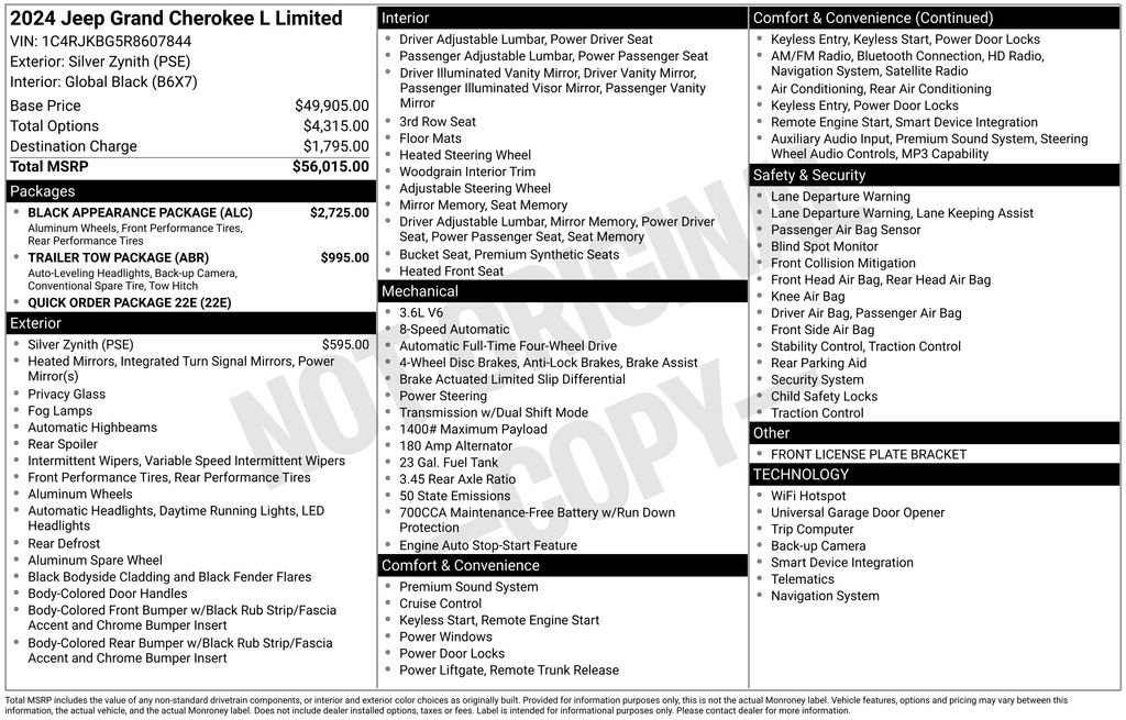 Certified 2024 Jeep Grand Cherokee L Limited w/ Black Appearance Package image 28