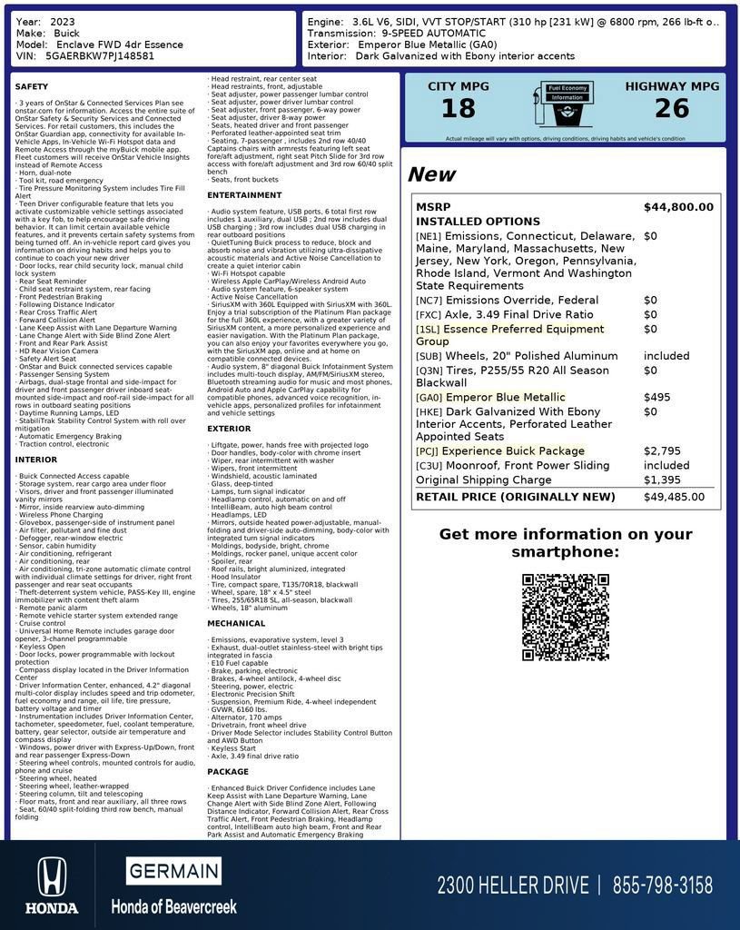 Used 2023 Buick Enclave Essence w/ Experience Buick Package image 21