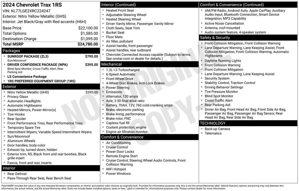 Used 2024 Chevrolet Trax RS w/ Sunroof Package image 6