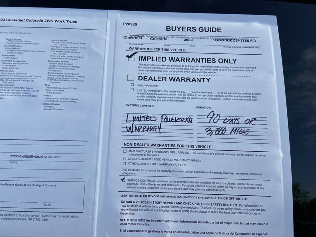 Used 2023 Chevrolet Colorado W/T image 5