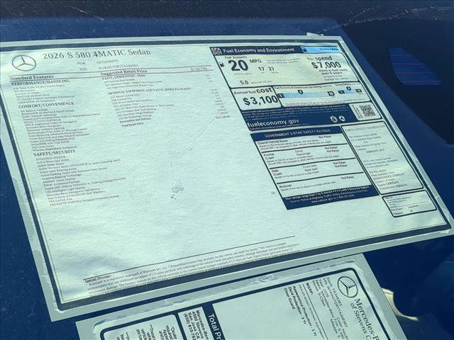 New 2026 Mercedes-Benz S 580 4MATIC Sedan image 18