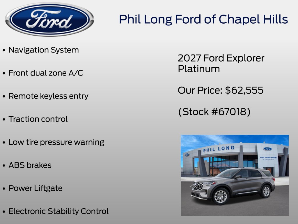 New 2027 Ford Explorer Platinum w/ 3.0L Ultimate Package AWD/4WD image 8