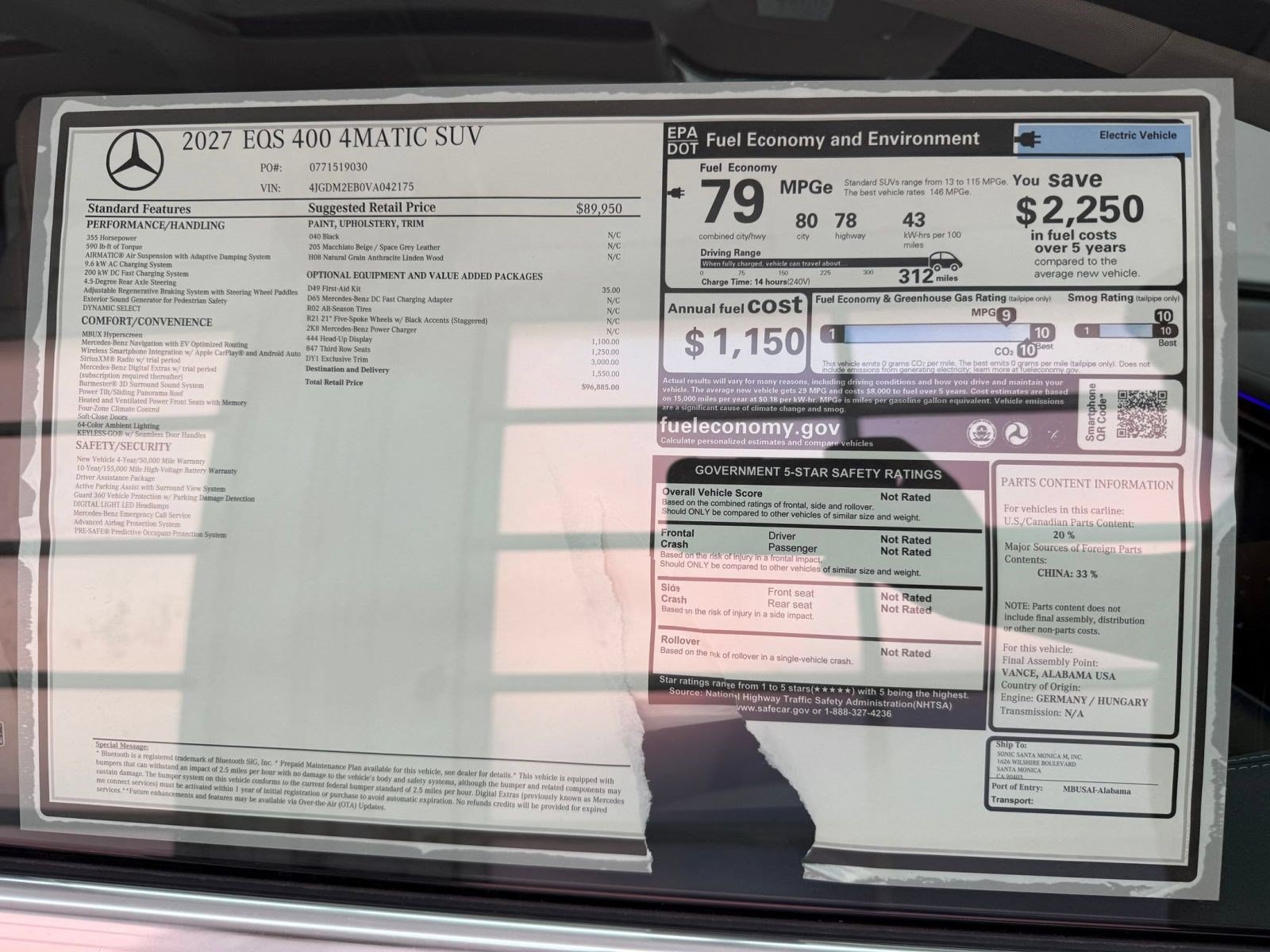 New 2027 Mercedes-Benz EQS 400 4MATIC SUV image 33
