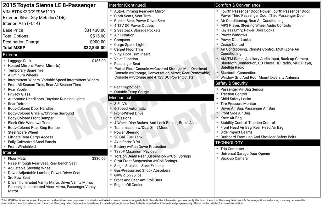 Used 2015 Toyota Sienna LE image 47