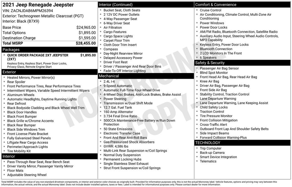 Used 2021 Jeep Renegade Sport AWD/4WD image 4