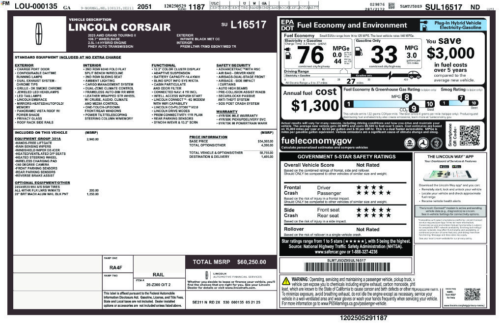 Certified 2025 Lincoln Corsair Grand Touring w/ Equipment Group 301A AWD/4WD image 36