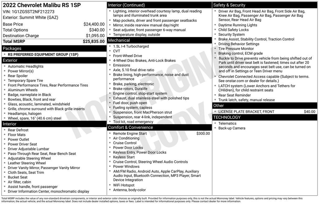 Used 2022 Chevrolet Malibu RS image 4