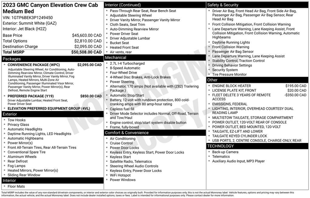 Used 2023 GMC Canyon Elevation w/ Convenience Package AWD/4WD image 9