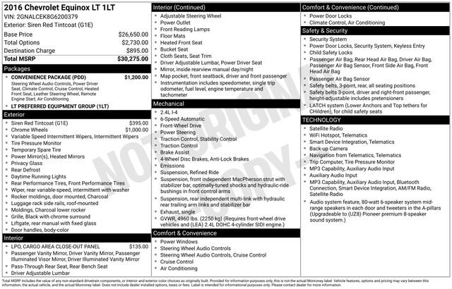 Used 2016 Chevrolet Equinox LT w/ Convenience Package FWD image 49