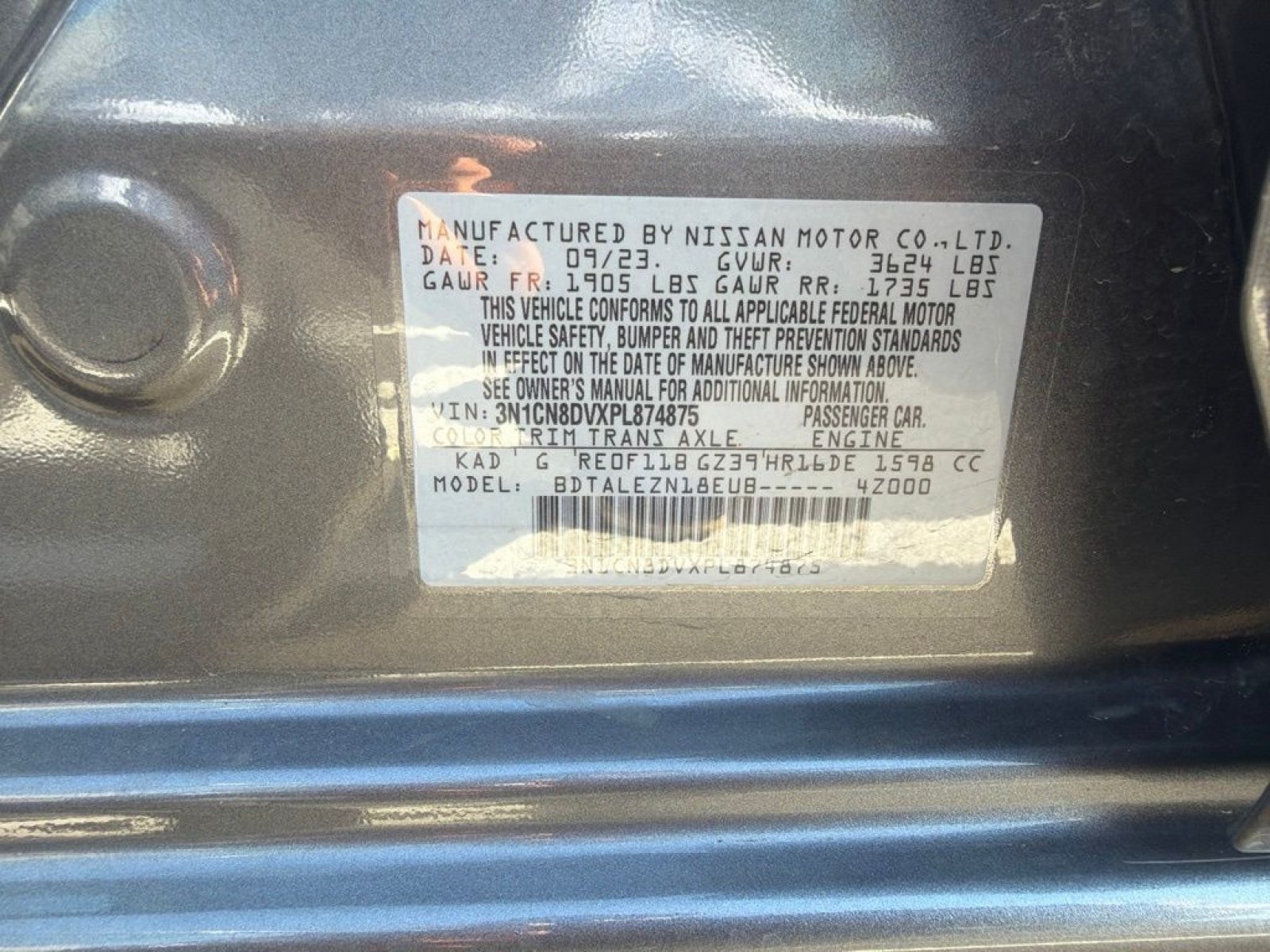 Used 2023 Nissan Versa S w/ Trunk Package FWD image 5