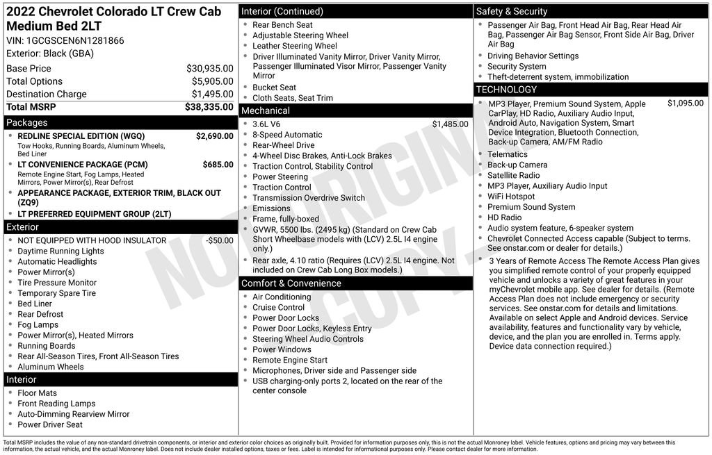 Used 2022 Chevrolet Colorado LT w/ Redline Special Edition RWD image 37