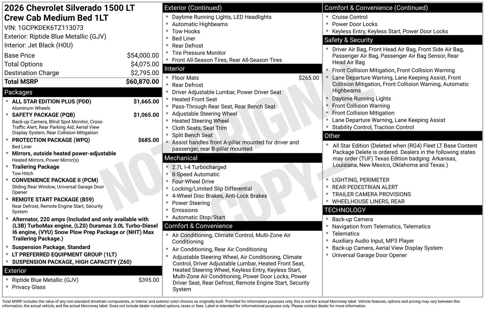 New 2026 Chevrolet Silverado 1500 LT w/ All Star Edition Plus image 4