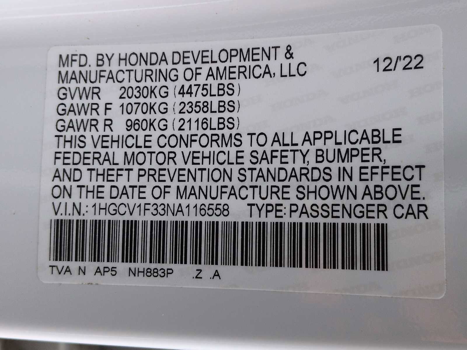 Certified 2022 Honda Accord Sport image 31