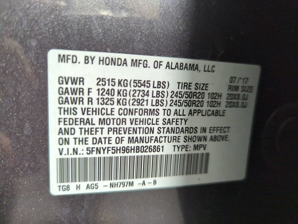 Certified 2017 Honda Pilot Touring image 25