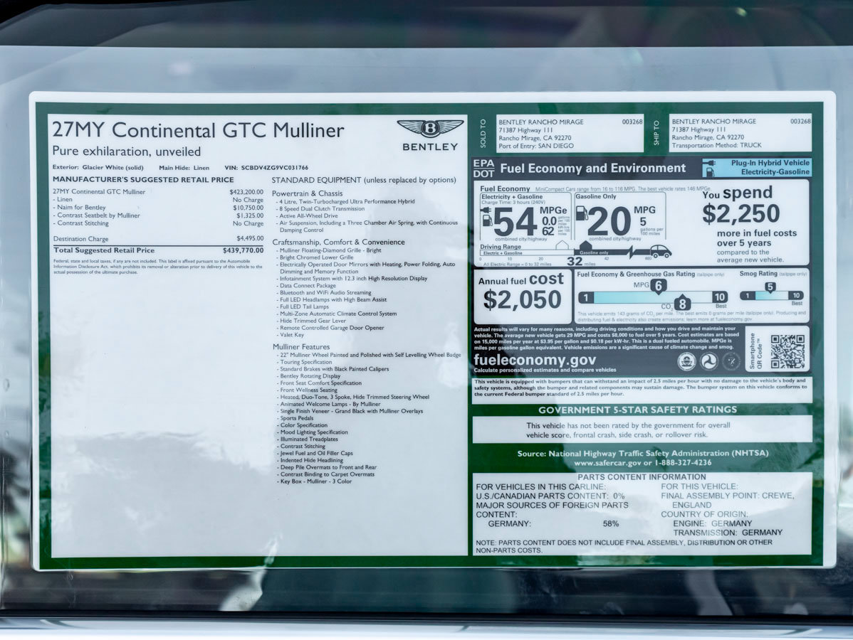 New 2027 Bentley Continental GTC Speed AWD/4WD image 45