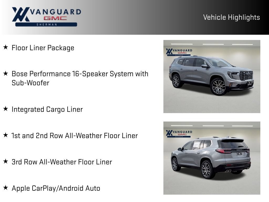 New 2026 GMC Acadia Denali Ultimate w/ LPO, Floor Liner Package AWD/4WD image 10