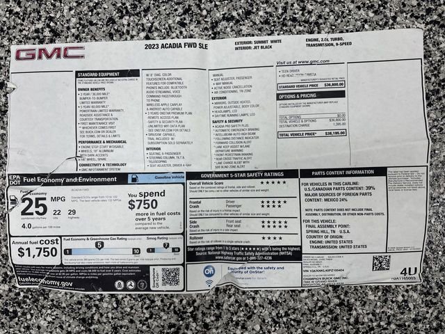 Used 2023 GMC Acadia SLE image 58