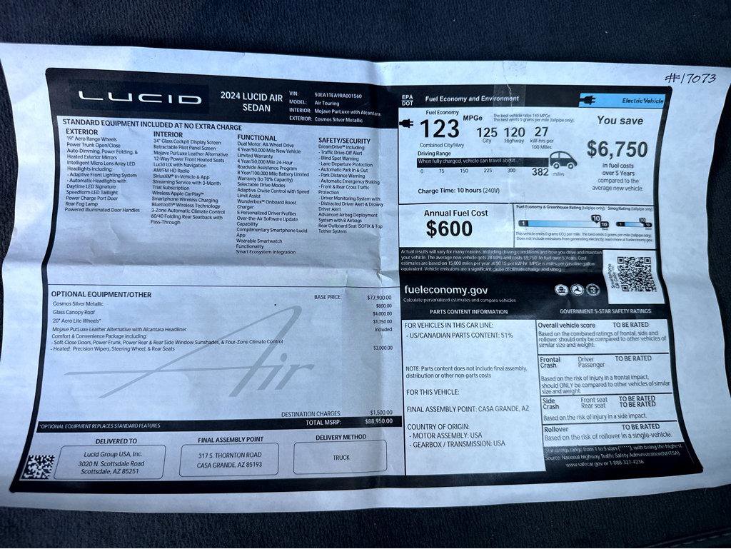 Used 2024 Lucid Air Touring image 13