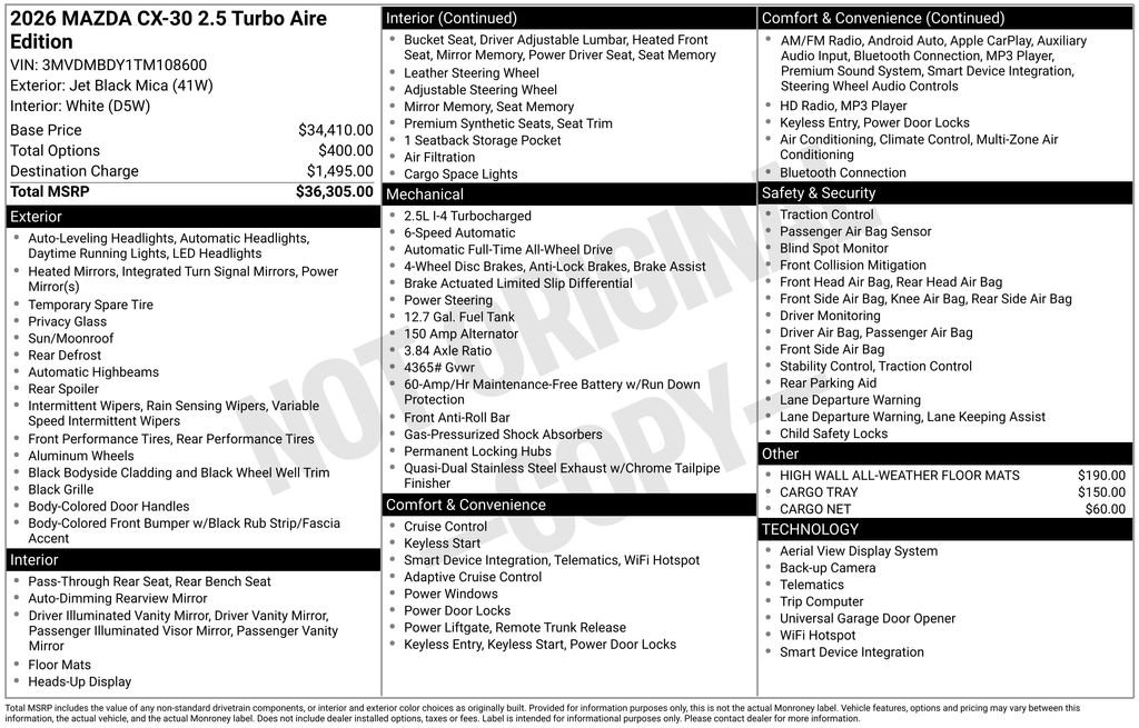 Certified 2026 MAZDA CX-30 2.5 Turbo AWD/4WD image 19