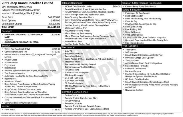 Used 2021 Jeep Grand Cherokee Limited RWD image 7