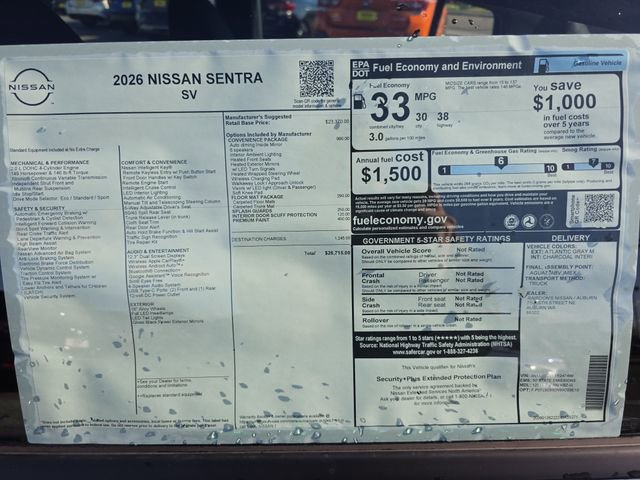 New 2026 Nissan Sentra SV w/ SV Convenience Package image 29