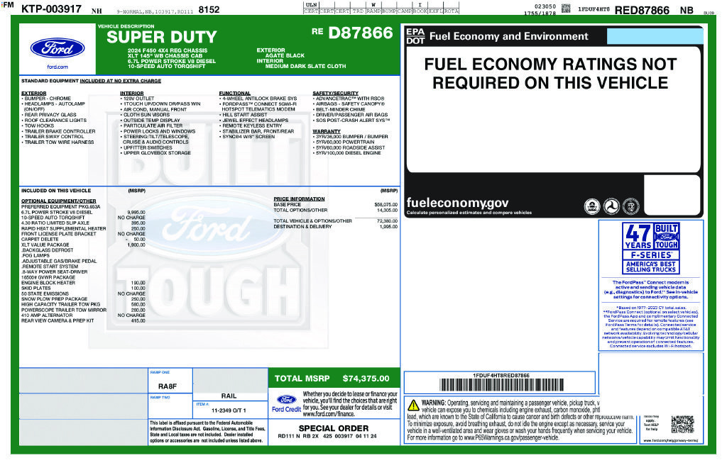 New 2024 Ford F450 XLT w/ XLT Value Package AWD/4WD image 13