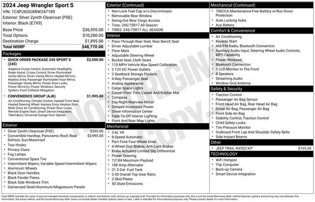 Used 2024 Jeep Wrangler Sport S AWD/4WD image 4