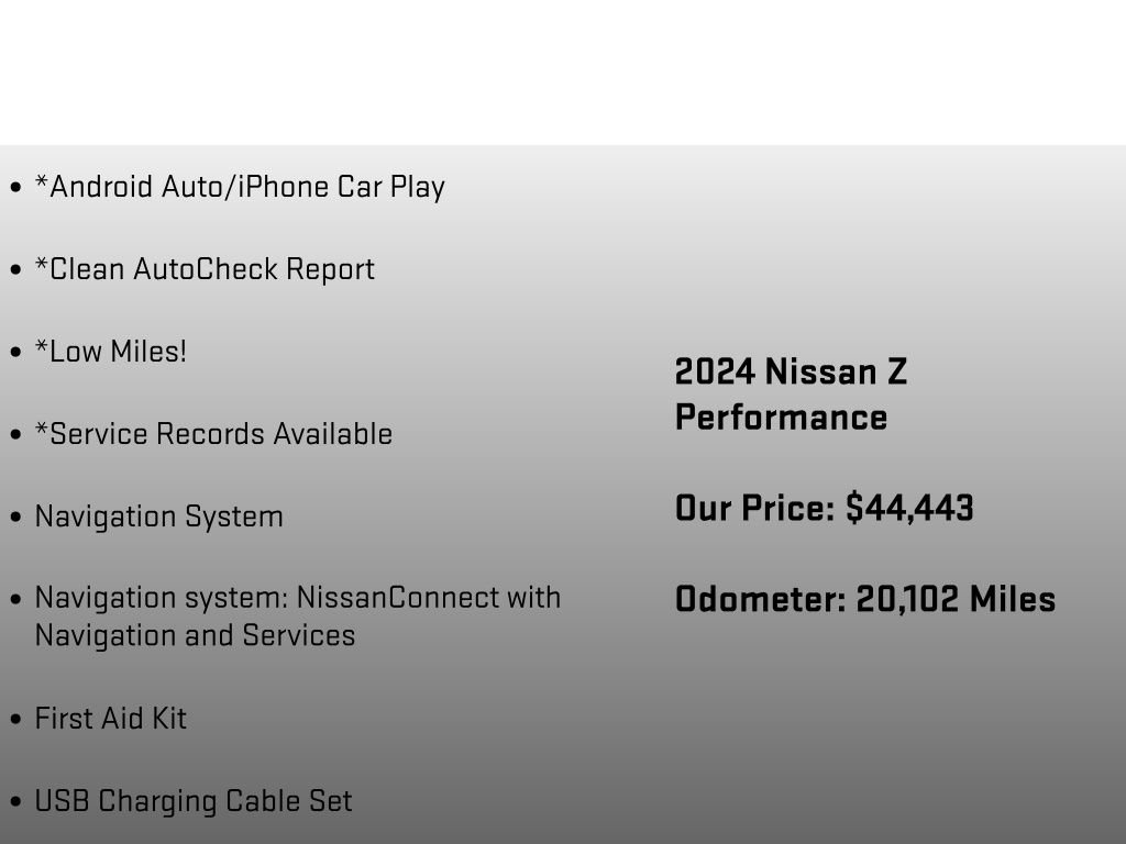 Used 2024 Nissan Z Performance w/ Floor Mat Package image 12