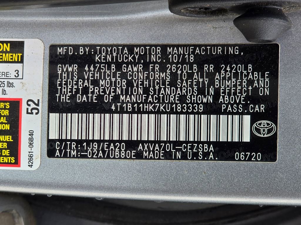Used 2019 Toyota Camry SE FWD image 22